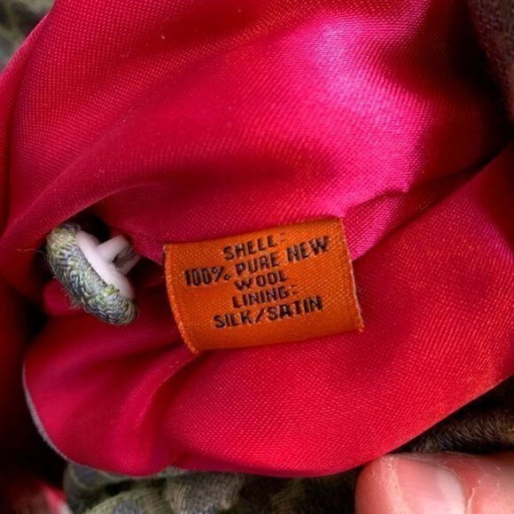 Moksha Womens Suit Jacket Blazer Green 100% Wool Geometric Pockets Long Sleeve M - Picture 9 of 11